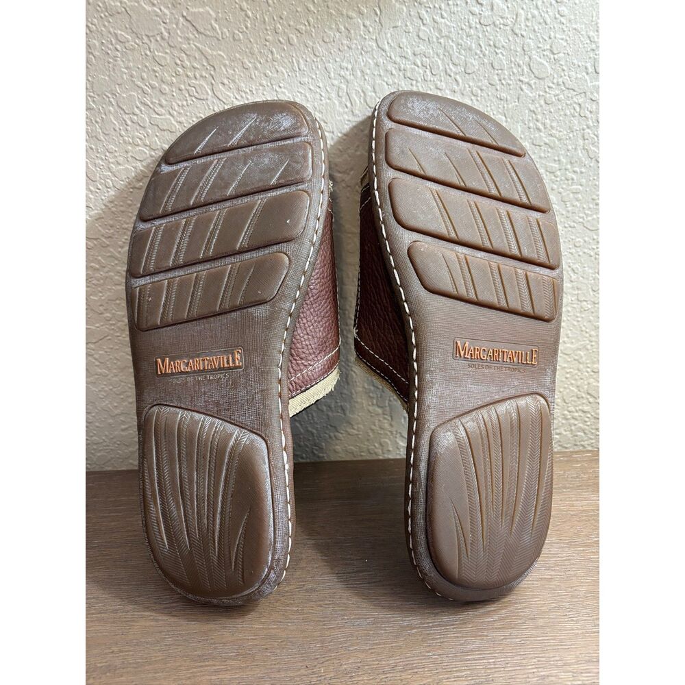 Margaritaville Men's Grove Slide Sandals Brown Leather Cushioned Size 11EUC - Picture 5 of 8